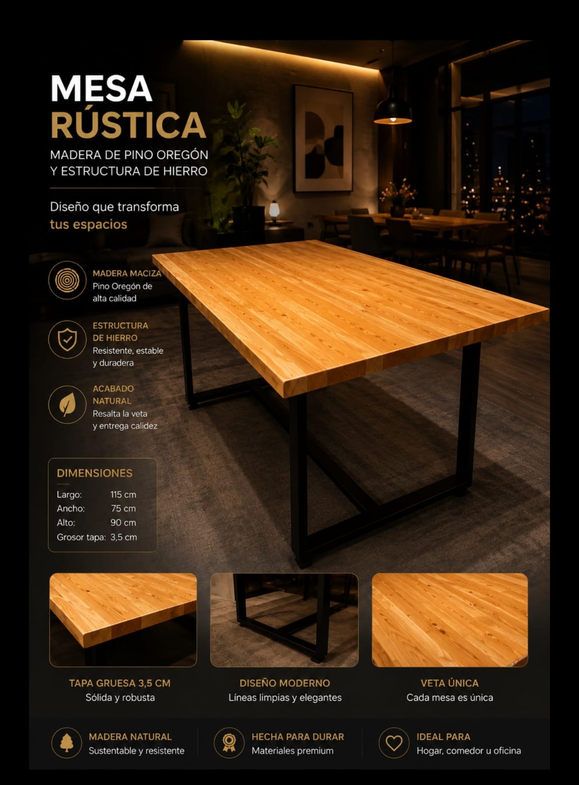 Mesa Rustica - Imagen 2